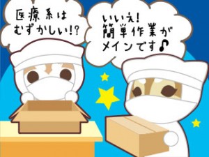 医療部品製造/組立・加工・検査・箱詰/2交代/食事補助あり